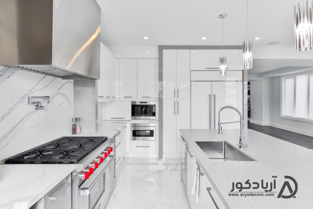 کابینت آشپزخانه هایگلاس سفید